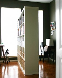Home office bookcase room divider