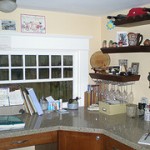 A typical kitchen counter desk