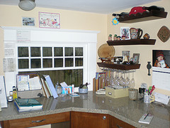 A typical kitchen counter desk