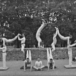 old photo (1920's of men doing gymnastic poses.