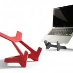 image of modern style book stand, laptop stand in red or black