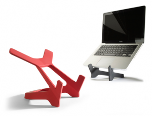 image of modern style book stand, laptop stand in red or black