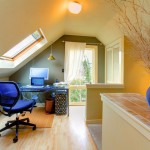 Home office in a cozy and functional attic
