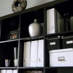 bookcase with magazine holders