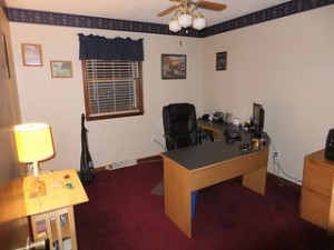 home office with poor lighting