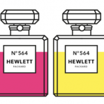 Printer ink package in parody Chanel 5 bottles